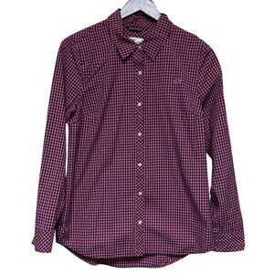 Vineyard Vines Women's Gingham Button-Down Preppy Pink Coastal Prep Shirt 6
